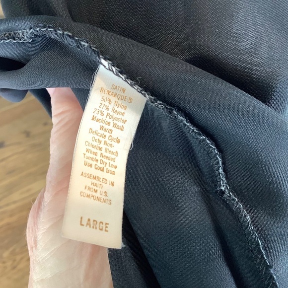 Vintage Black Camisole Lace Trim Satin Remarque Wide Straps Size Large - Picture 6 of 7